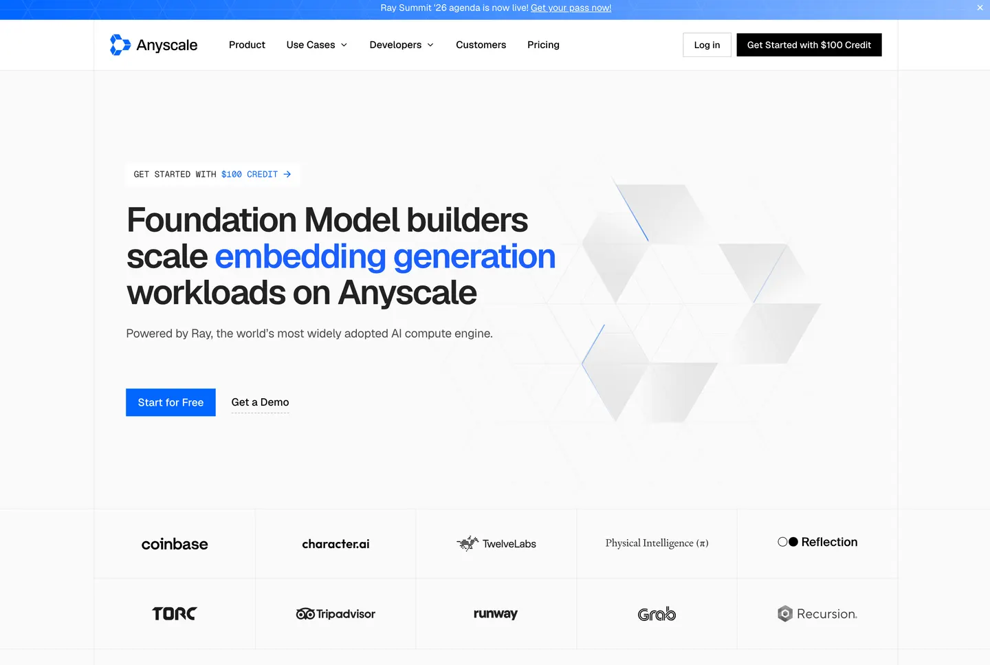 Anyscale hero section
