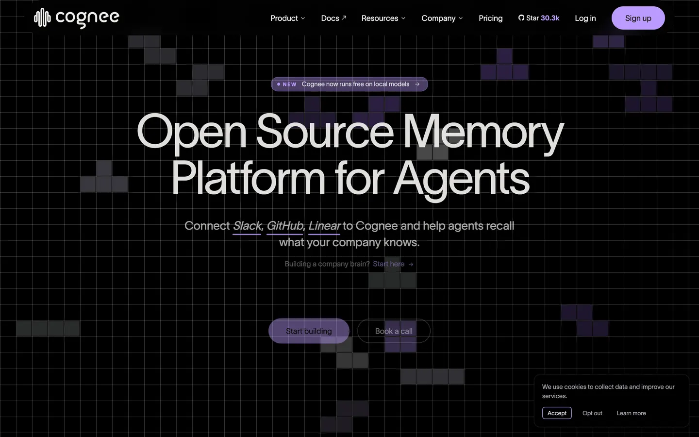 Cognee hero section