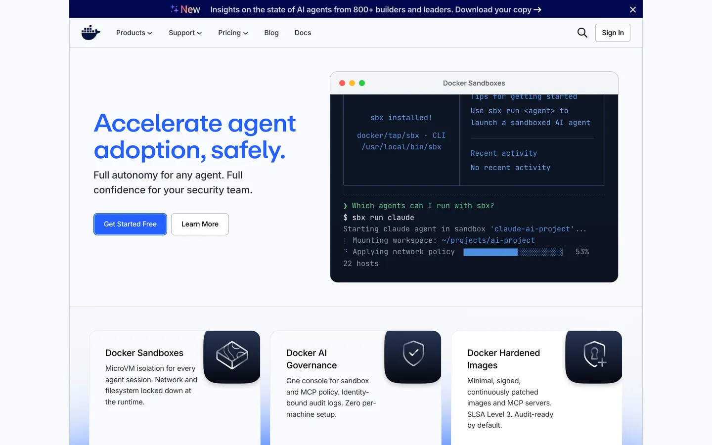 Docker hero section