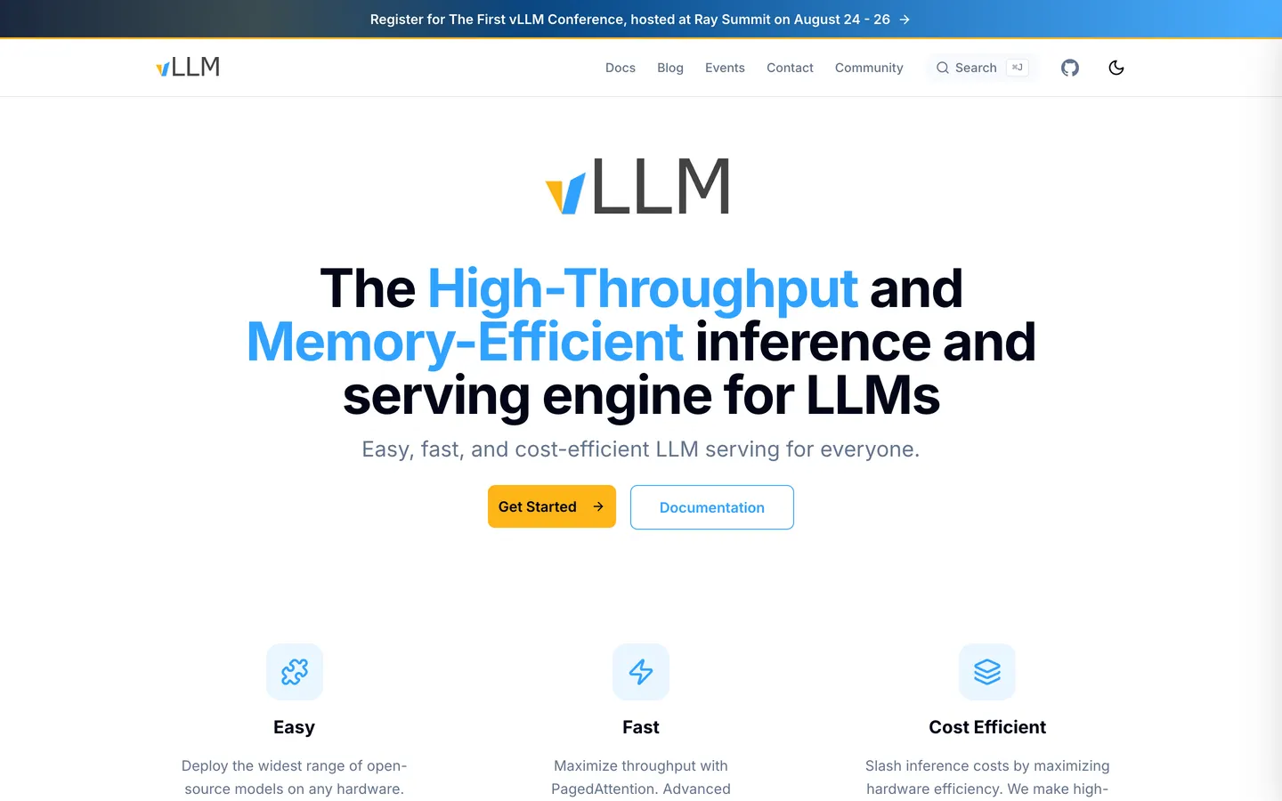 vLLM by Inferact hero section